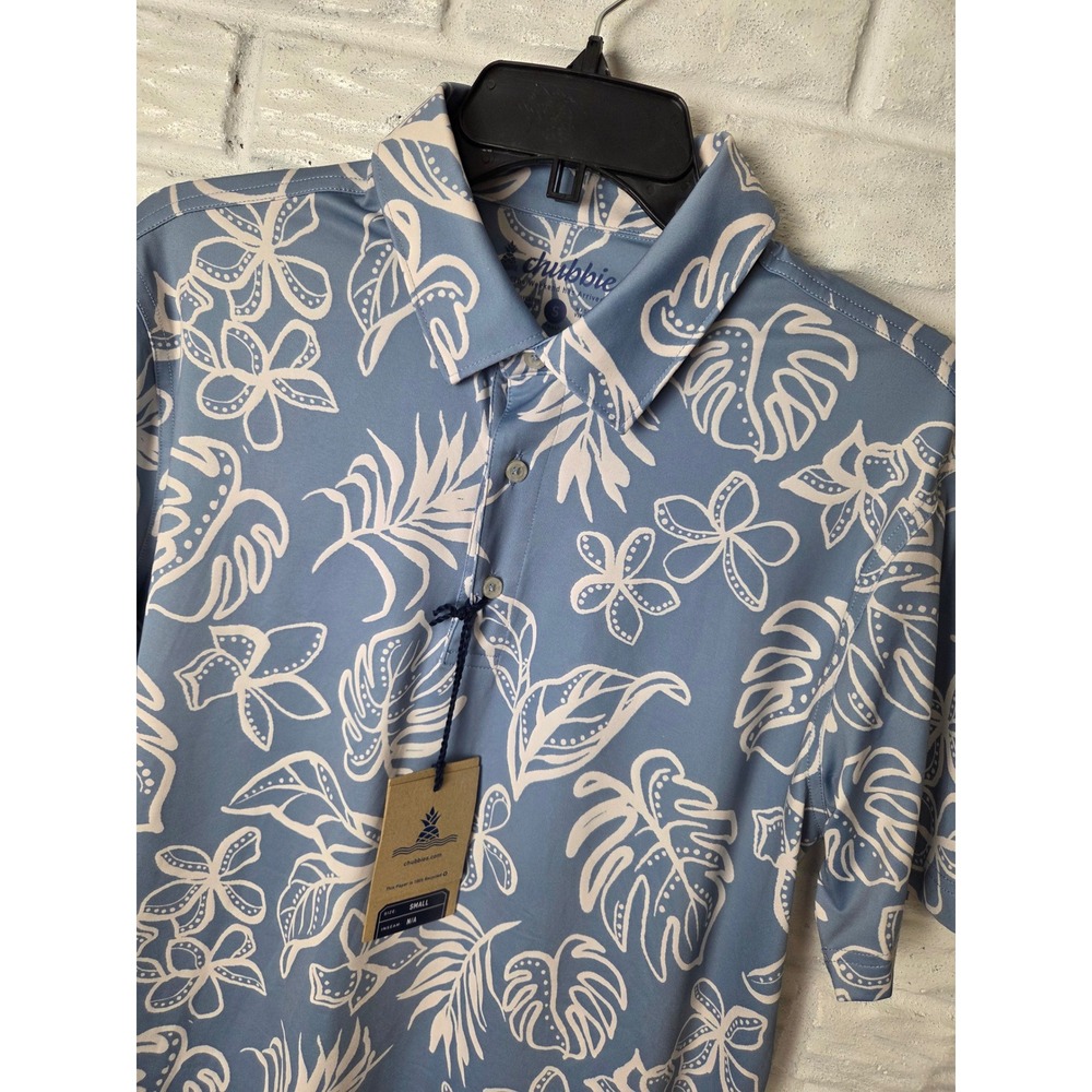 Chubbies Men's size Small The Better BeLeaf It Performance Polo Shirt NWT